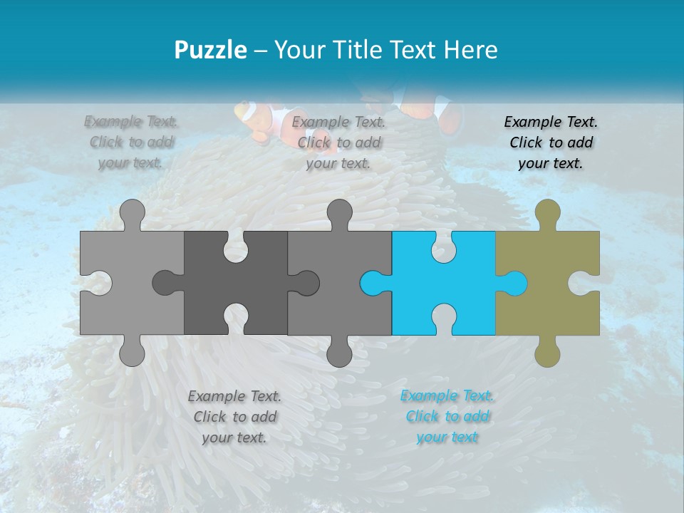 Two Clown Fish On A Coral Powerpoint Template PowerPoint Template