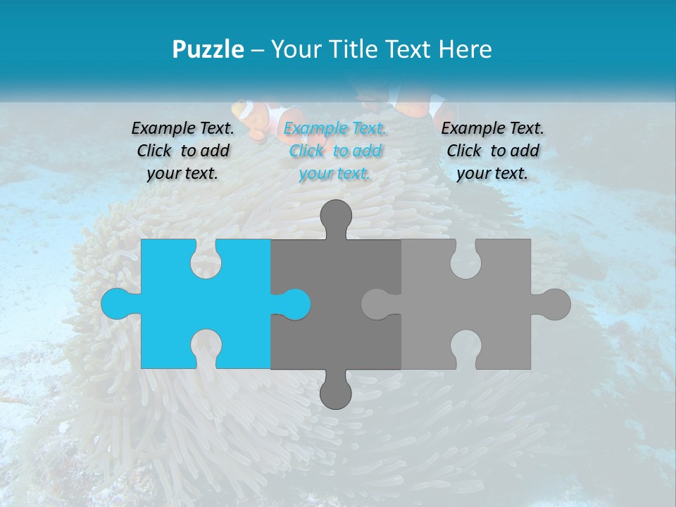 Two Clown Fish On A Coral Powerpoint Template PowerPoint Template