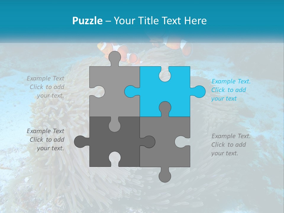 Two Clown Fish On A Coral Powerpoint Template PowerPoint Template