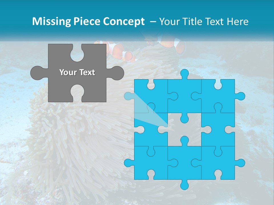 Two Clown Fish On A Coral Powerpoint Template PowerPoint Template