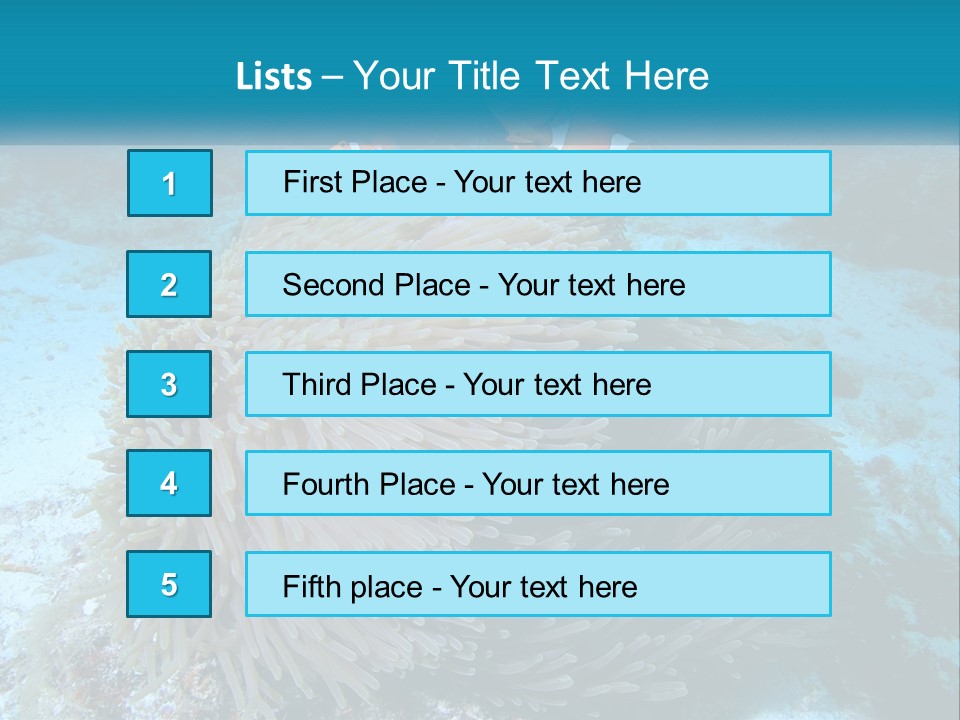 Two Clown Fish On A Coral Powerpoint Template PowerPoint Template