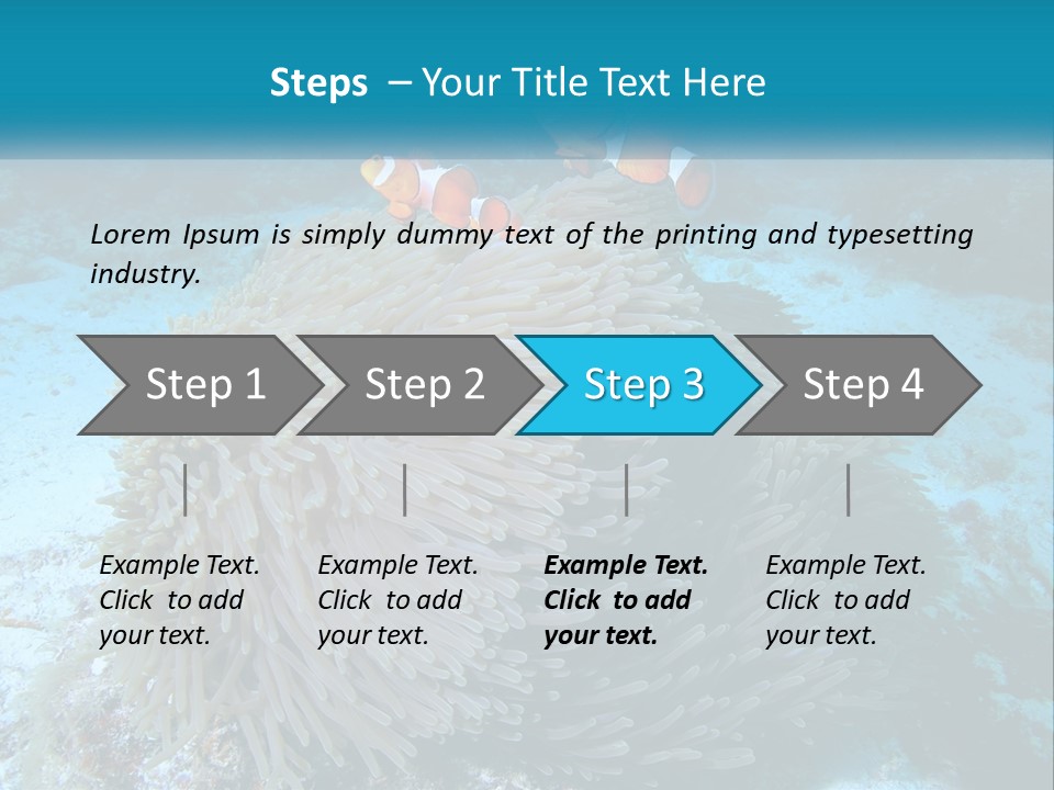 Two Clown Fish On A Coral Powerpoint Template PowerPoint Template