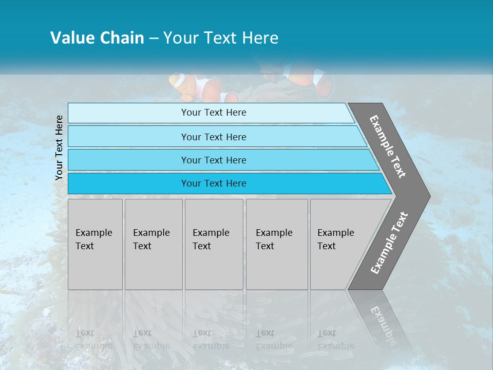 Two Clown Fish On A Coral Powerpoint Template PowerPoint Template