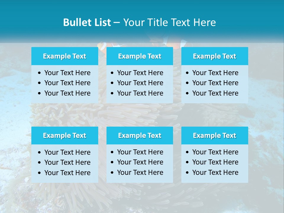 Two Clown Fish On A Coral Powerpoint Template PowerPoint Template