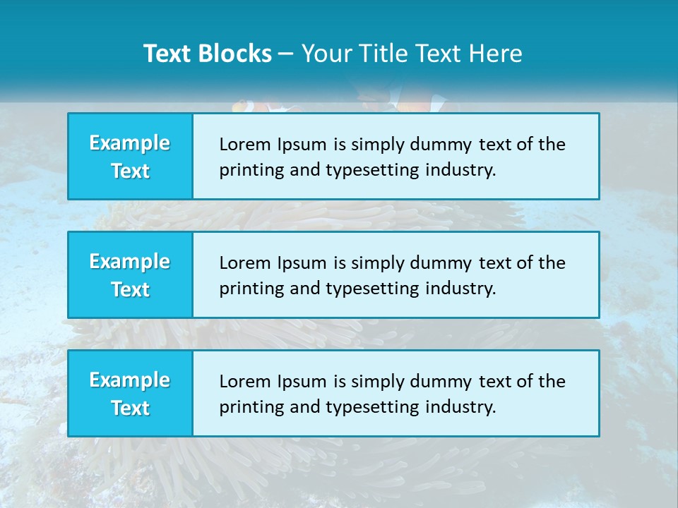 Two Clown Fish On A Coral Powerpoint Template PowerPoint Template