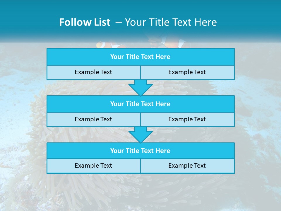 Two Clown Fish On A Coral Powerpoint Template PowerPoint Template