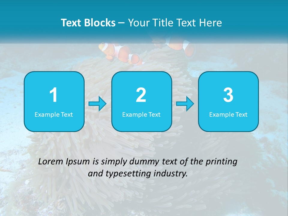 Two Clown Fish On A Coral Powerpoint Template PowerPoint Template