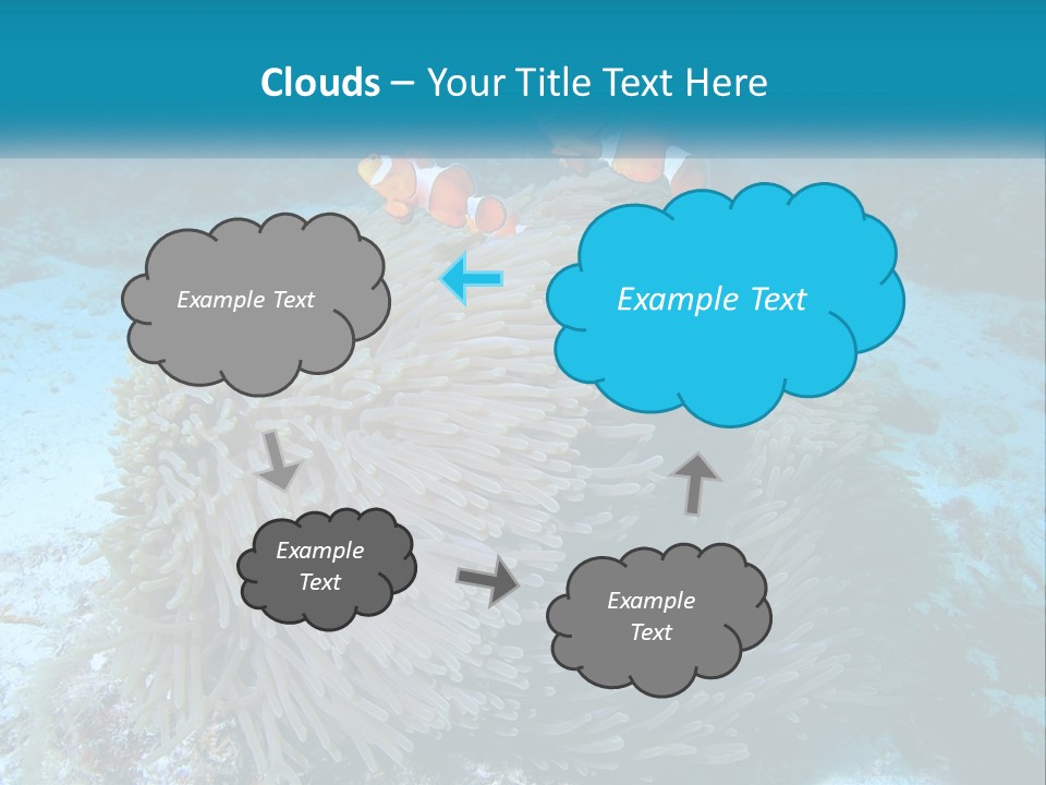 Two Clown Fish On A Coral Powerpoint Template PowerPoint Template