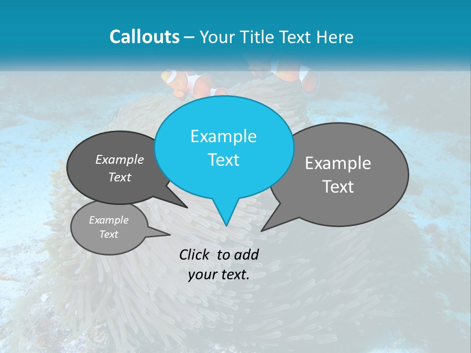 Two Clown Fish On A Coral Powerpoint Template PowerPoint Template