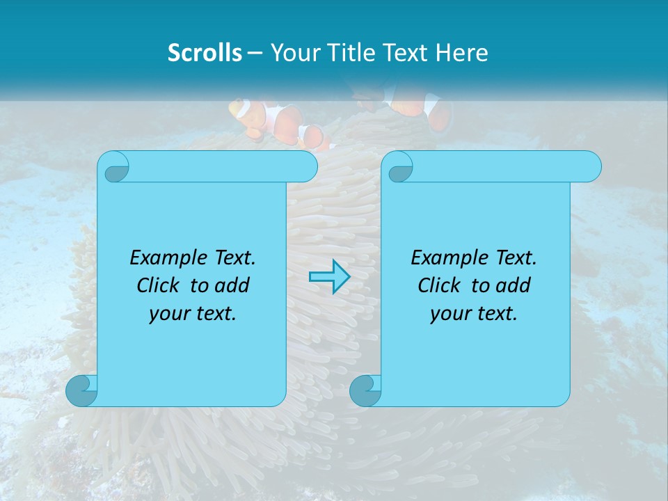 Two Clown Fish On A Coral Powerpoint Template PowerPoint Template