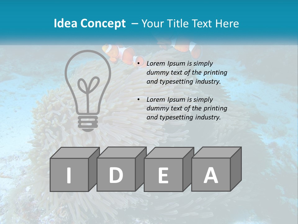 Two Clown Fish On A Coral Powerpoint Template PowerPoint Template