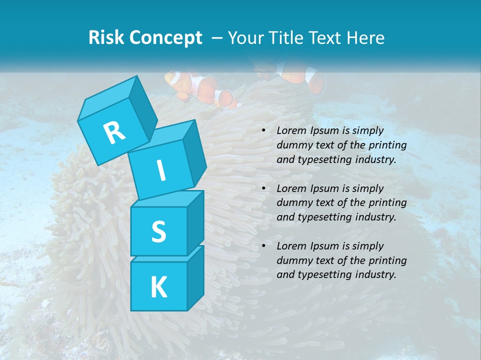 Two Clown Fish On A Coral Powerpoint Template PowerPoint Template