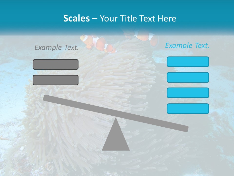 Two Clown Fish On A Coral Powerpoint Template PowerPoint Template