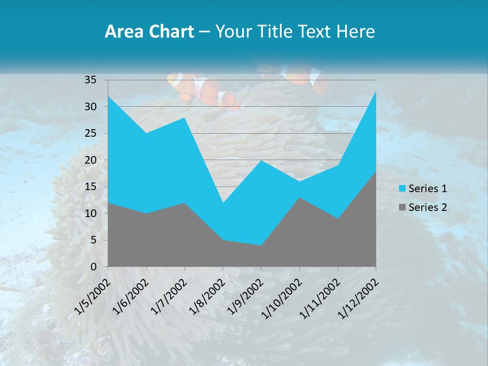 Two Clown Fish On A Coral Powerpoint Template PowerPoint Template