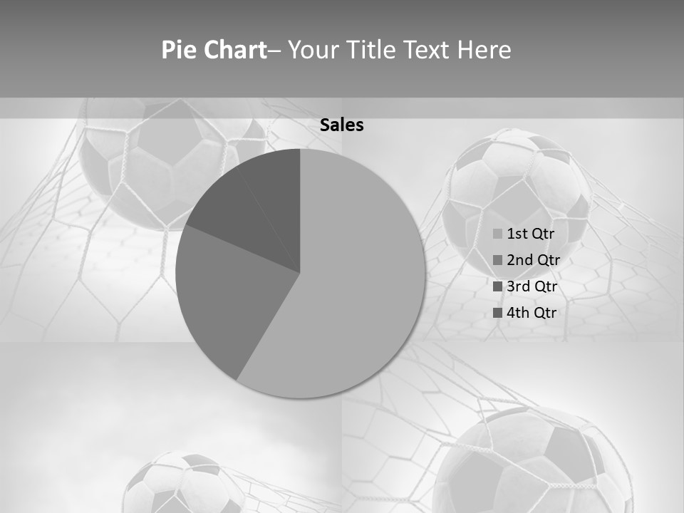 A Black And White Photo Of A Soccer Ball In A Net PowerPoint Template