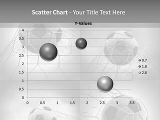A Black And White Photo Of A Soccer Ball In A Net PowerPoint Template