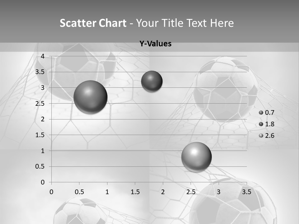 A Black And White Photo Of A Soccer Ball In A Net PowerPoint Template
