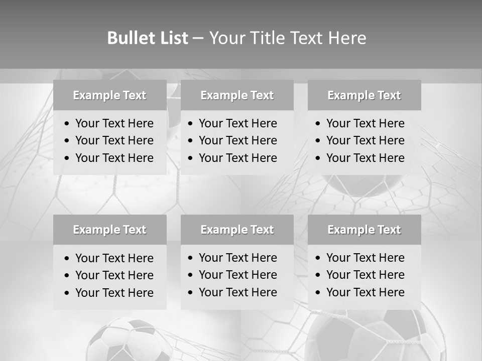 A Black And White Photo Of A Soccer Ball In A Net PowerPoint Template