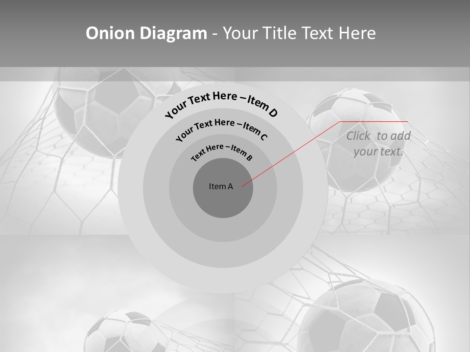 A Black And White Photo Of A Soccer Ball In A Net PowerPoint Template