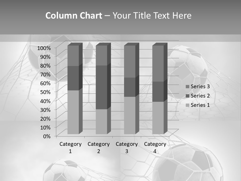 A Black And White Photo Of A Soccer Ball In A Net PowerPoint Template