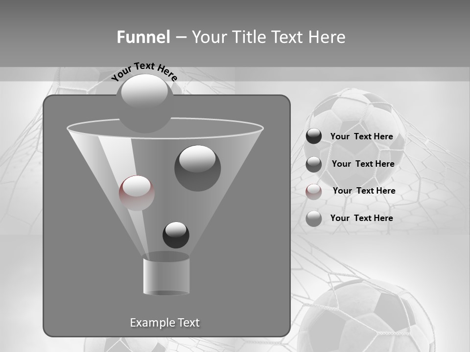 A Black And White Photo Of A Soccer Ball In A Net PowerPoint Template