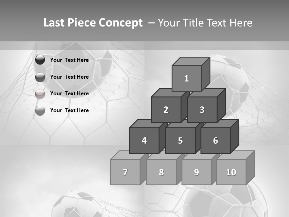 A Black And White Photo Of A Soccer Ball In A Net PowerPoint Template