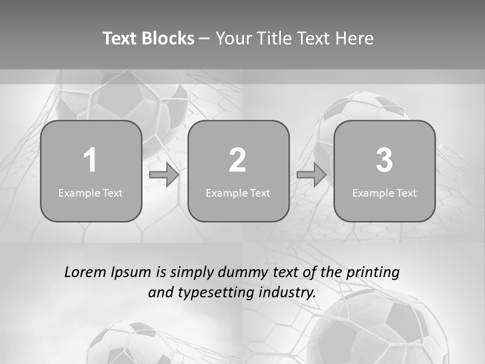 A Black And White Photo Of A Soccer Ball In A Net PowerPoint Template