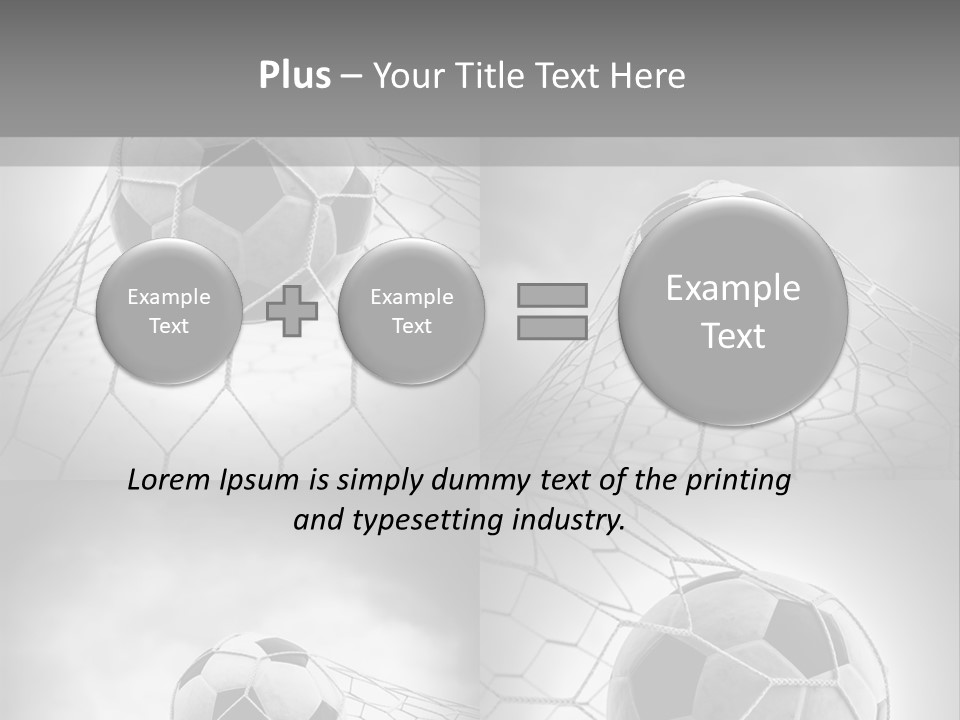 A Black And White Photo Of A Soccer Ball In A Net PowerPoint Template