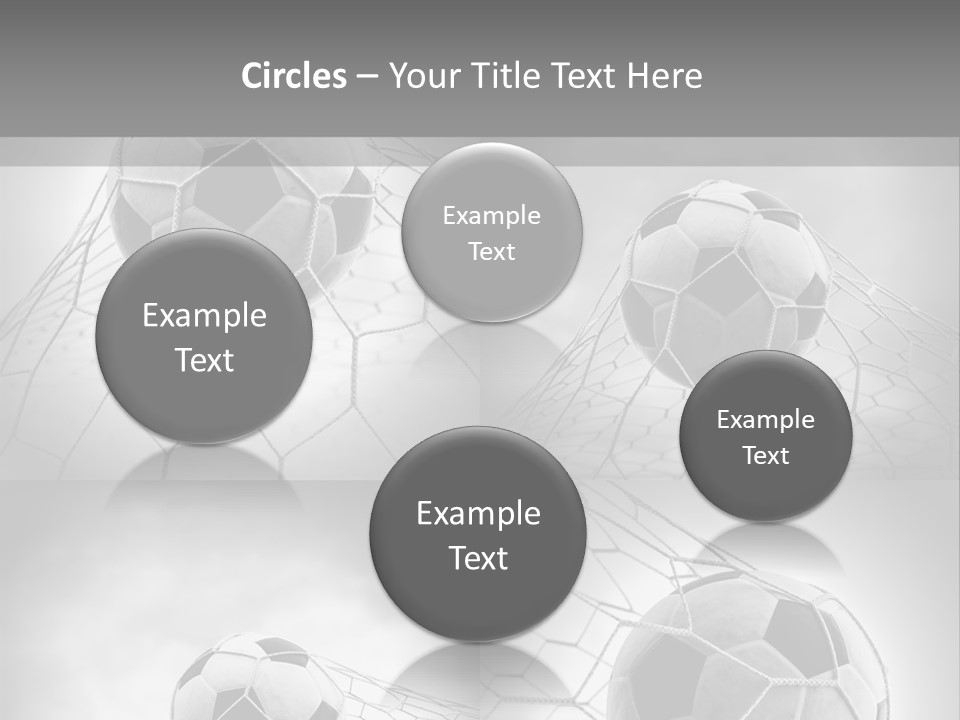 A Black And White Photo Of A Soccer Ball In A Net PowerPoint Template