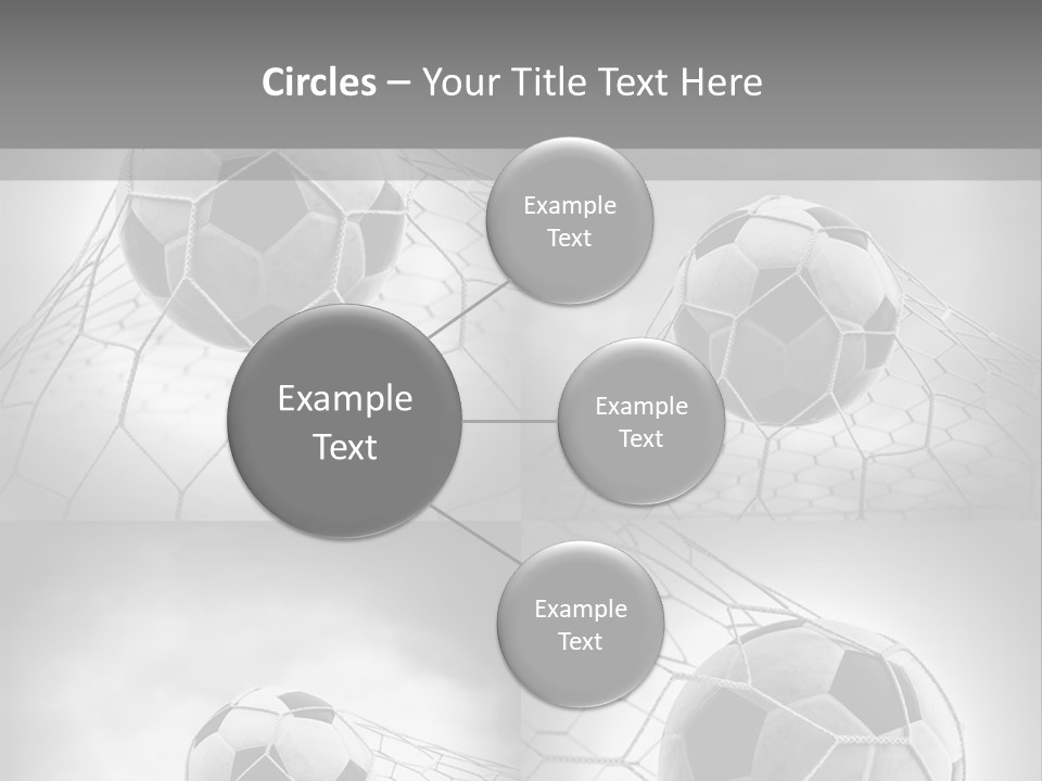 A Black And White Photo Of A Soccer Ball In A Net PowerPoint Template