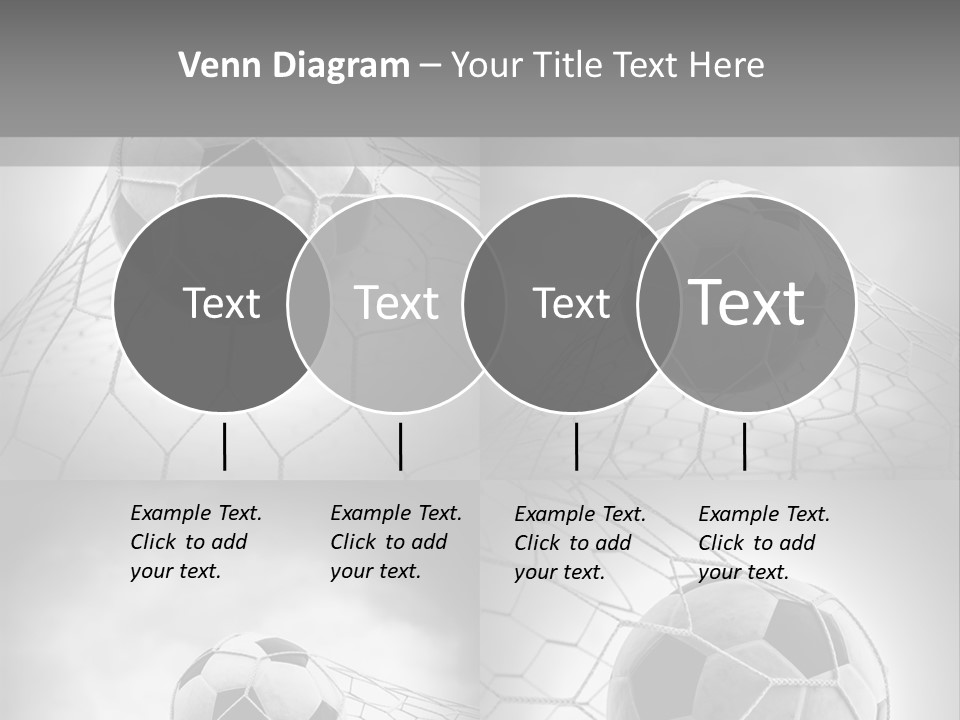 A Black And White Photo Of A Soccer Ball In A Net PowerPoint Template