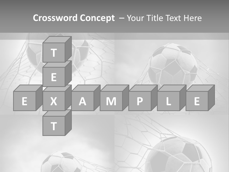 A Black And White Photo Of A Soccer Ball In A Net PowerPoint Template