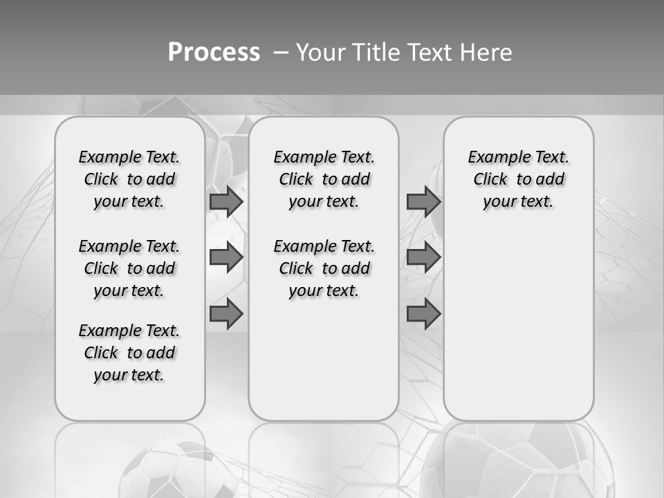 A Black And White Photo Of A Soccer Ball In A Net PowerPoint Template