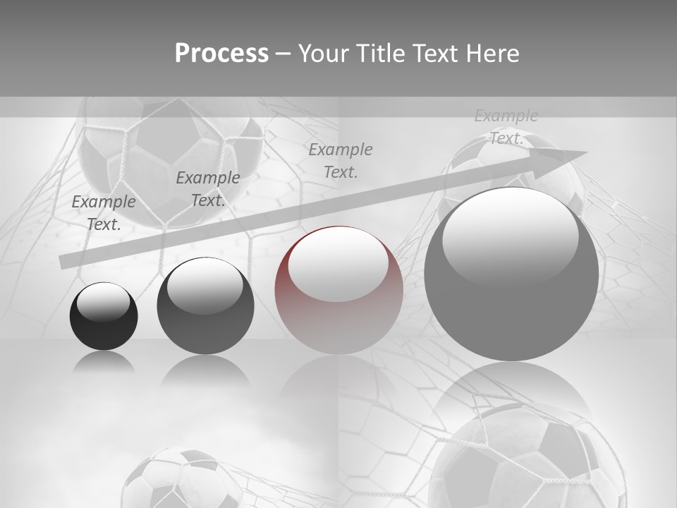 A Black And White Photo Of A Soccer Ball In A Net PowerPoint Template