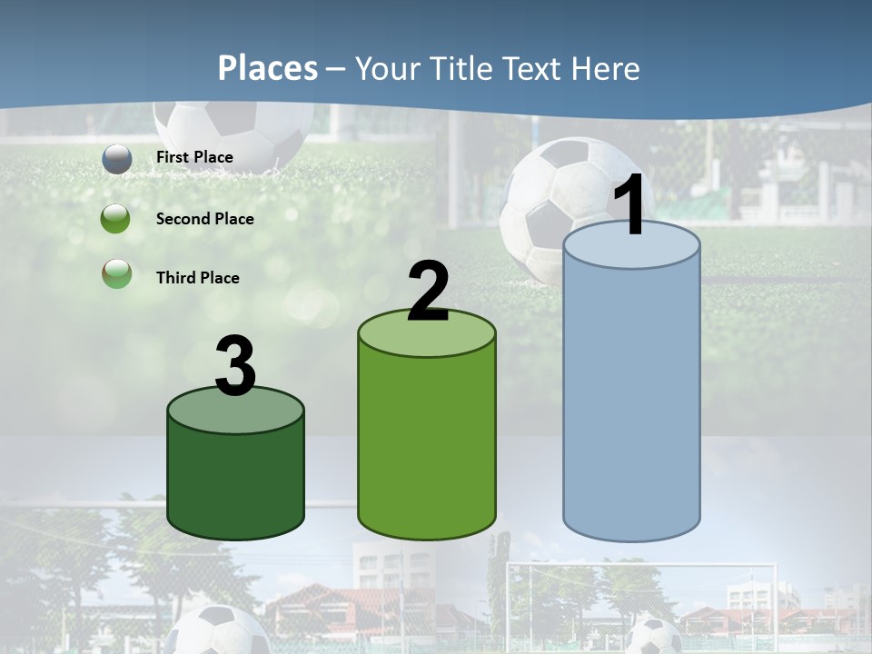 A Soccer Ball Sitting On Top Of A Lush Green Field PowerPoint Template