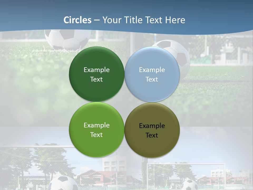 A Soccer Ball Sitting On Top Of A Lush Green Field PowerPoint Template