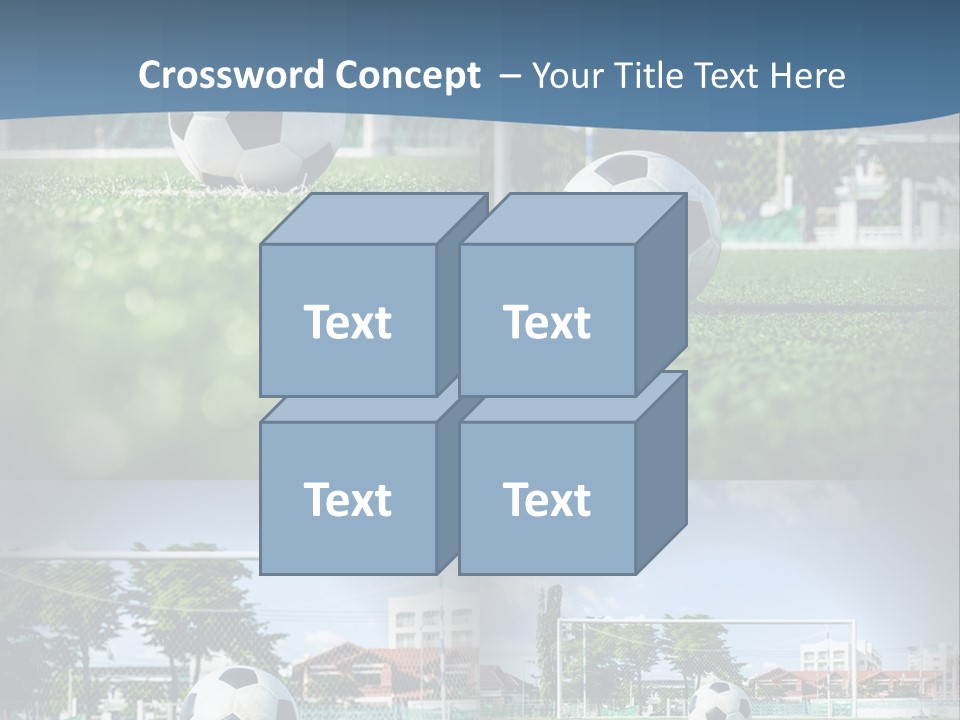 A Soccer Ball Sitting On Top Of A Lush Green Field PowerPoint Template