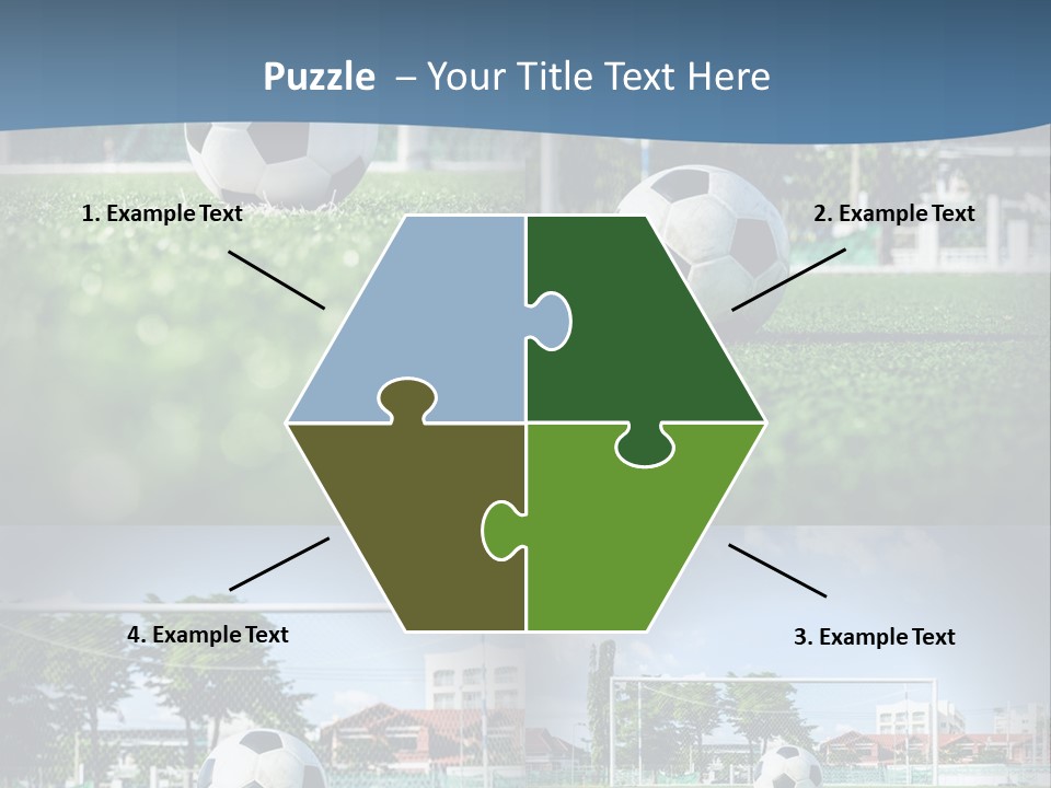 A Soccer Ball Sitting On Top Of A Lush Green Field PowerPoint Template