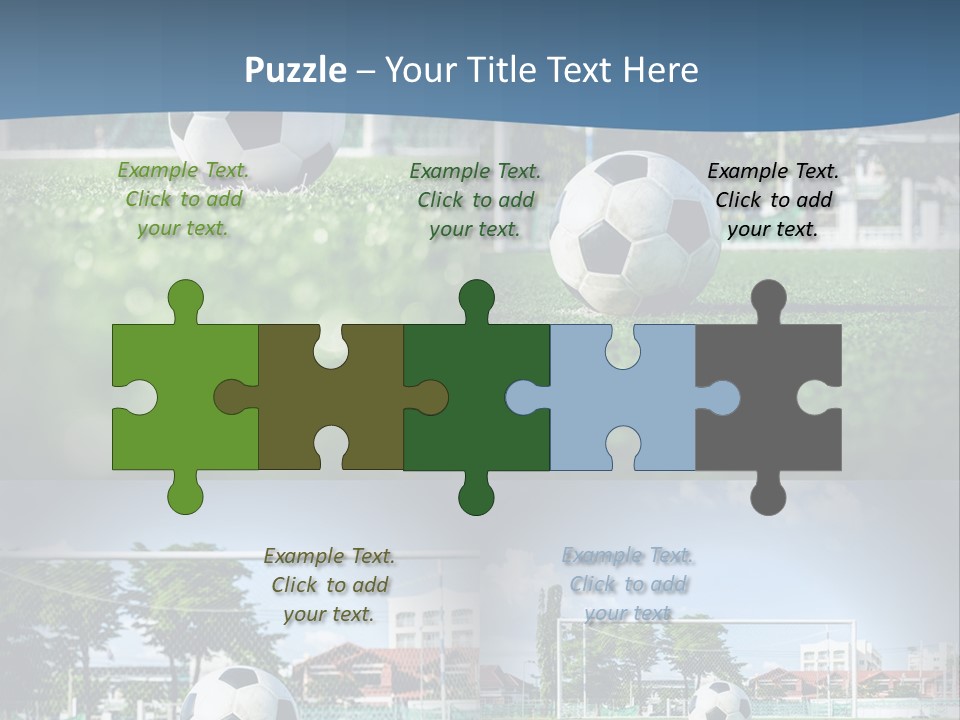 A Soccer Ball Sitting On Top Of A Lush Green Field PowerPoint Template