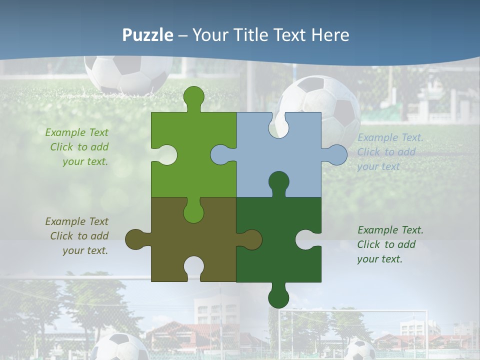 A Soccer Ball Sitting On Top Of A Lush Green Field PowerPoint Template