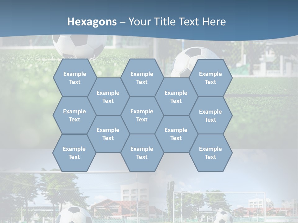 A Soccer Ball Sitting On Top Of A Lush Green Field PowerPoint Template