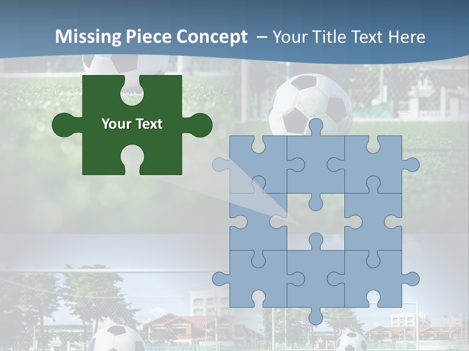 A Soccer Ball Sitting On Top Of A Lush Green Field PowerPoint Template