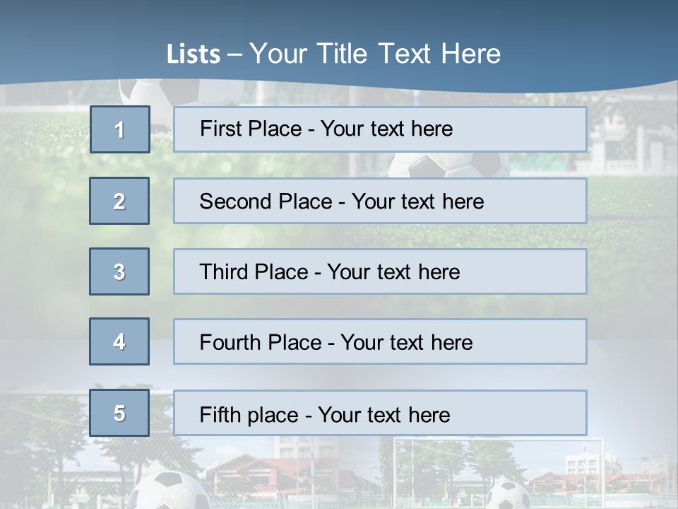 A Soccer Ball Sitting On Top Of A Lush Green Field PowerPoint Template