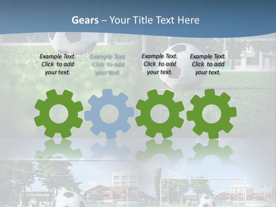 A Soccer Ball Sitting On Top Of A Lush Green Field PowerPoint Template