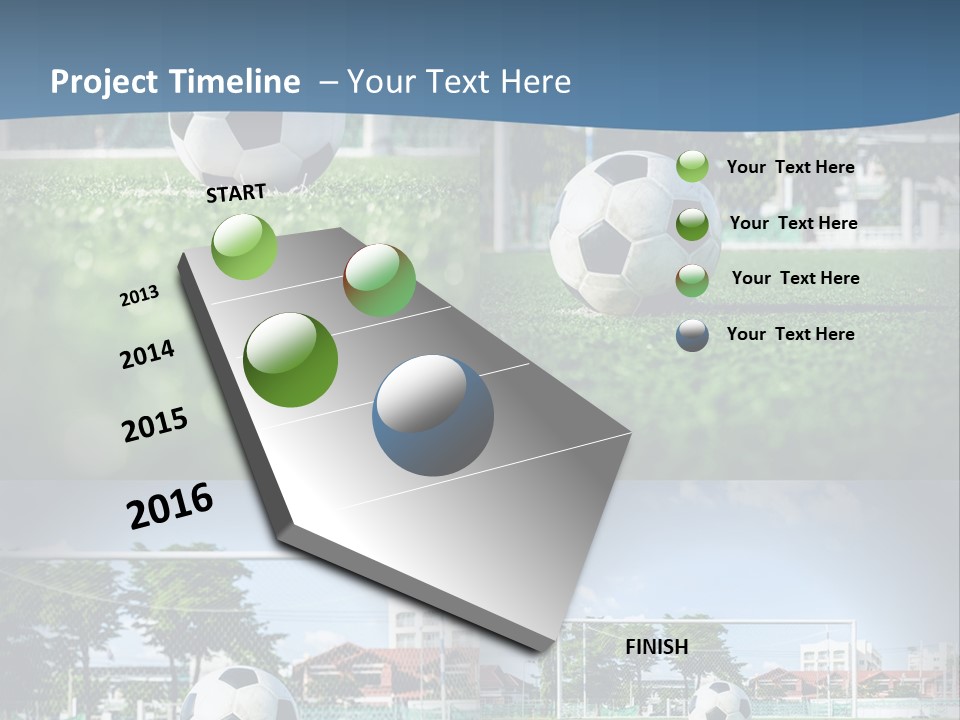 A Soccer Ball Sitting On Top Of A Lush Green Field PowerPoint Template