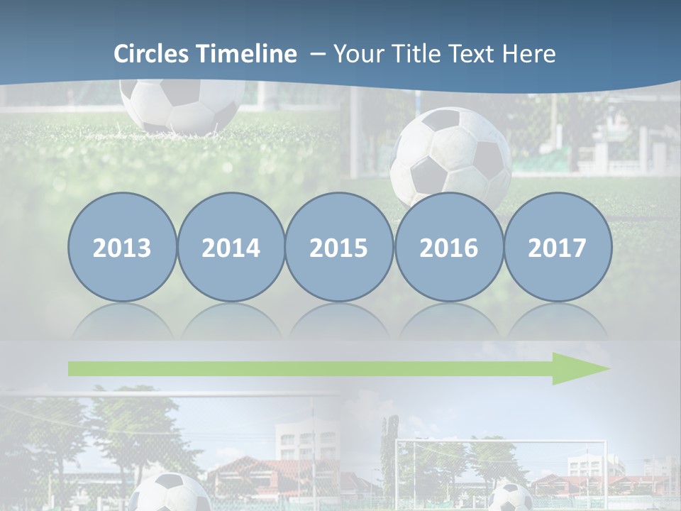 A Soccer Ball Sitting On Top Of A Lush Green Field PowerPoint Template