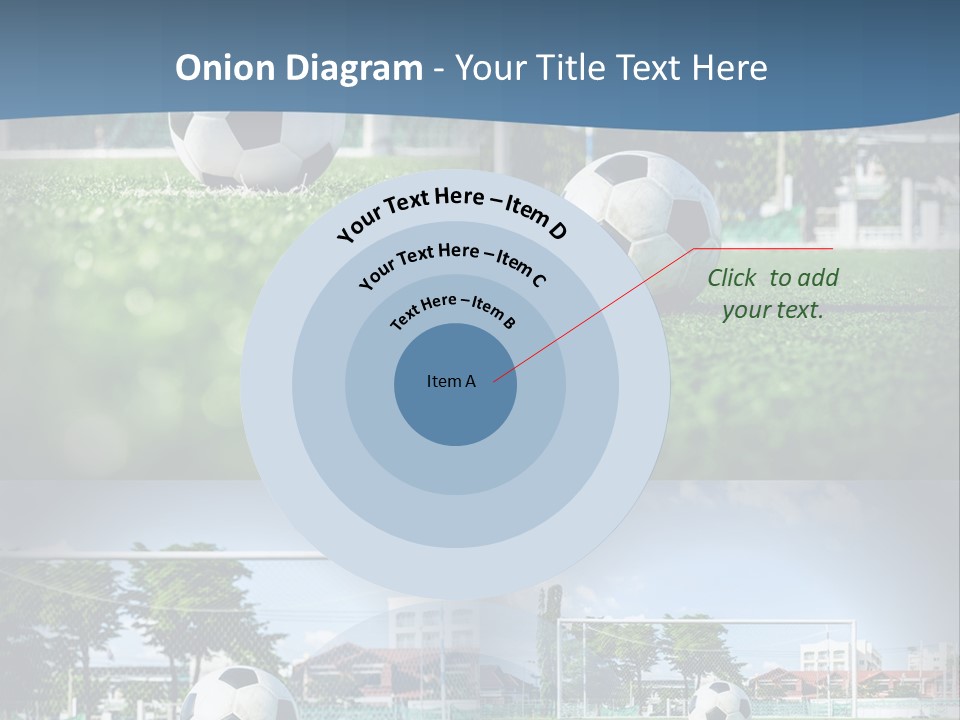 A Soccer Ball Sitting On Top Of A Lush Green Field PowerPoint Template
