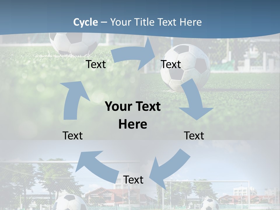 A Soccer Ball Sitting On Top Of A Lush Green Field PowerPoint Template