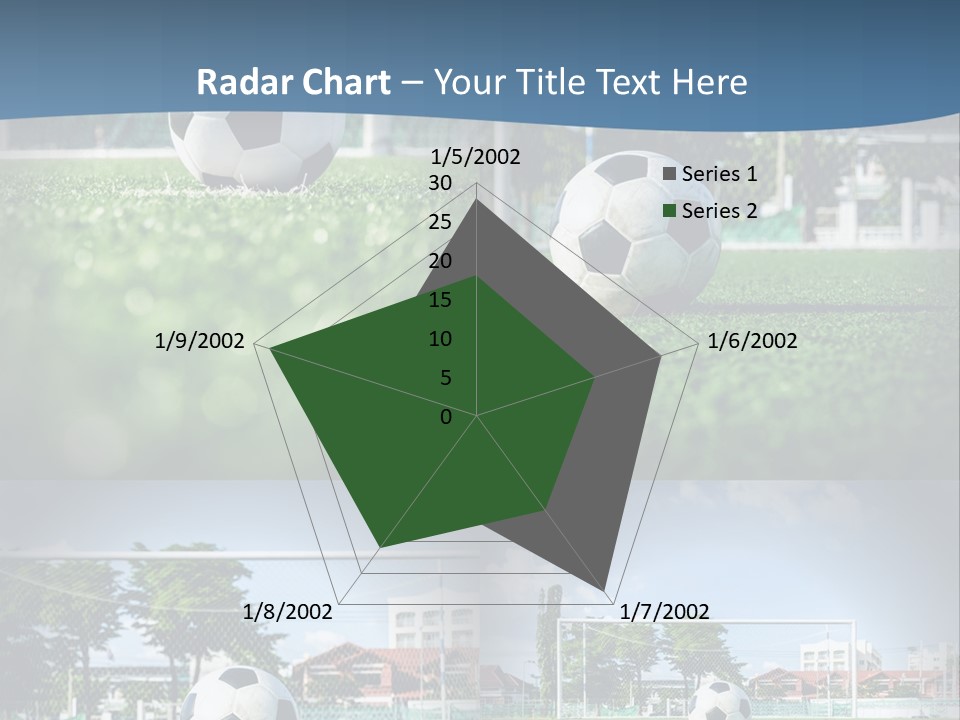 A Soccer Ball Sitting On Top Of A Lush Green Field PowerPoint Template
