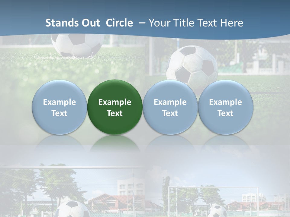 A Soccer Ball Sitting On Top Of A Lush Green Field PowerPoint Template